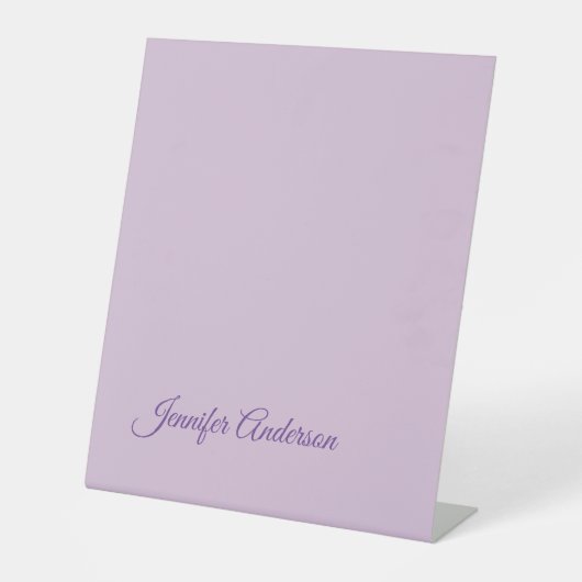 書道パステルティスルピンクパーソナライズされた名 台座サイン (正面)