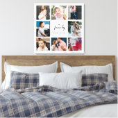 書道パーソナライズされた家族8写真集 キャンバスプリント (インサイチュ (寝室))