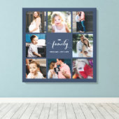 書道パーソナライズされた家族8写真集 キャンバスプリント (インサイチュ (ウッドフロア))