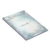 書道パーソナライズされた青白スノーフレーク ノートブック (右側)