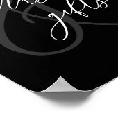 書道パーティーブラックカードとギフト ポスター (角)