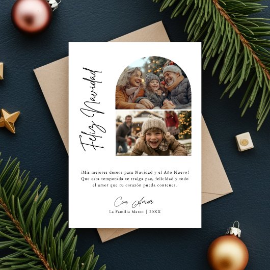 書道ヒスパニック写真フェリズ・ナビダードクリスマス シーズンカード