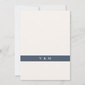 書道ビッグはっきりした「アンド」ネイビー結婚ズ 招待状 (裏面)