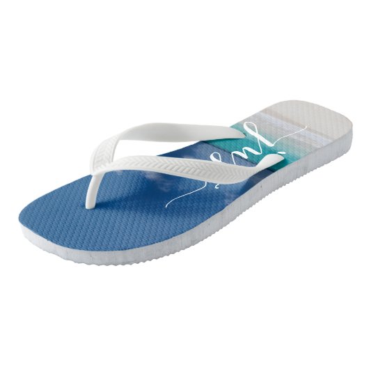 書道ビーチたった今結婚しました結婚のビーチサンダル ビーチサンダル (アングル)