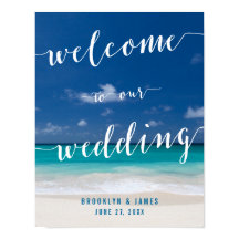 書道ビーチ結婚式披露宴標識プリント