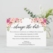 書道ピンクフローラ新結婚日付カード セーブザデート (スタンド正面)