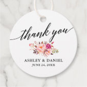 書道ピンクフローラ結婚の感謝 フェイバータグ (正面)