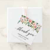 書道ピンクホワイトフローラ結婚ズサンキュー フェイバータグ (インサイチュ)