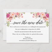 書道ピンク救フローラ新日付カード セーブザデート (正面)