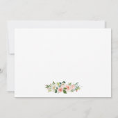書道ピンク白フローラ結婚の3枚の写真 サンキューカード (裏面)