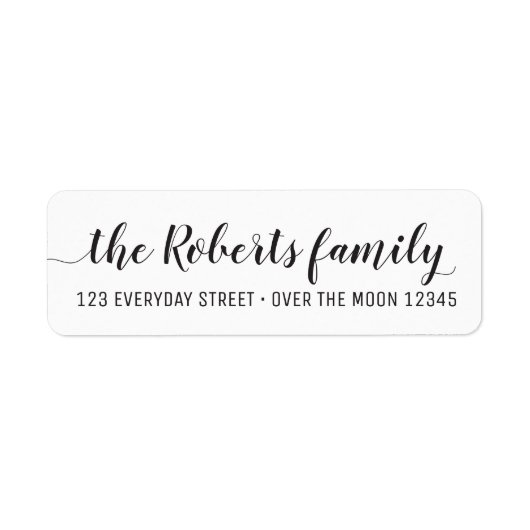 書道ファミリ名シンプルモダン長方形 ラベル (正面)