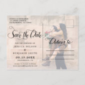 書道フォトウェディング日付を保存 案内ポストカード (裏面)