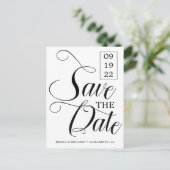 書道フォトウェディング日付を保存 案内ポストカード (スタンド正面)