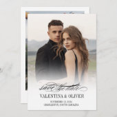 書道フォトウェディング日付カードを保存 セーブザデート (正面/裏面)