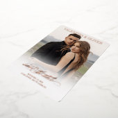 書道フォトウェディング日付カードを保存 箔招待状 (回転した状態)