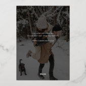 書道フォトオーバーレイ結婚式の日付を保存 箔招待状 (裏面)