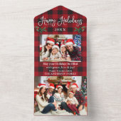 書道フォトプレイドすべて1枚のホリデーカード オールインワン招待状 (内側)