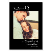 書道フォトモノグラム結婚ブラック テーブルナンバー (裏面)