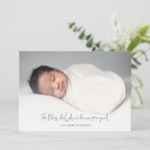 書道フォト新生児宗教感謝 サンキューカード (スタンド正面)