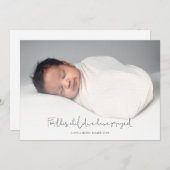 書道フォト新生児宗教感謝 サンキューカード (正面/裏面)