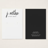 書道フォント白黒イヤリングディスプレイ (正面&裏面)