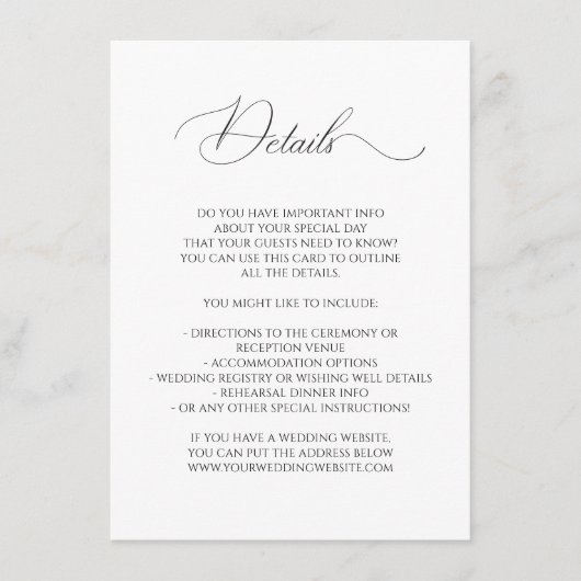 書道フォント結婚のおとぎ話詳細 エンクロージャーカード (正面)