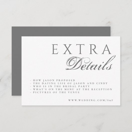 書道フォーマル優雅な結婚式 エンクロージャーカード (正面/裏面)