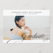 書道フォーマル専門学校の卒業式 案内状 (正面)