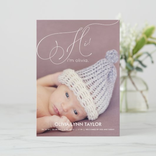 書道フルフォトベビー誕生発表 招待状 (スタンド正面)