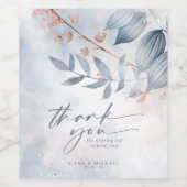 書道フローラありがとう埃っぽい青ID771 ワインラベル (シングルラベル)