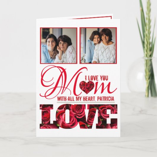 書道フローラトレンディーモダンフォトマザーズの日 カード (正面)