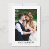 書道フローラバーガンディーピンク結婚写真 招待状 (裏面)