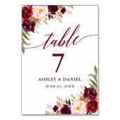 書道フローラブルゴーニュ結婚ーズ テーブルナンバー (裏面)