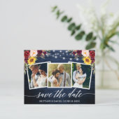 書道フローラブルーウッドセーブザデート ポストカード (スタンド正面)