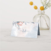 書道フローラモノグラムダスティブルーID771 プレイスカード (裏面)