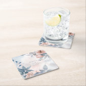 書道フローラ結婚の埃っぽい青ID771 スクエアペーパーコースター (インサイチュ)