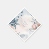 書道フローラ結婚の埃っぽい青ID771 スタンダードカクテルナプキン (角)