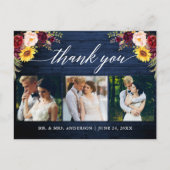 書道フローラ結婚の青い木ありがとう ポストカード (正面)