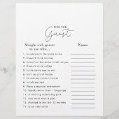 書道ブライダルシャワーゲストゲームを見つける (正面)