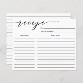 書道ブライダルシャワーレシピカード (正面/裏面)