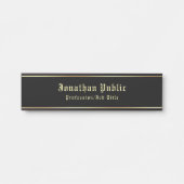 書道ブラックと金ゴールドクラシック懐かしい表情 サインプレート (正面)