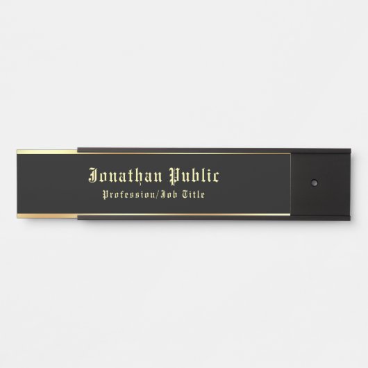 書道ブラックと金ゴールドクラシック懐かしい表情 サインプレート (正面)