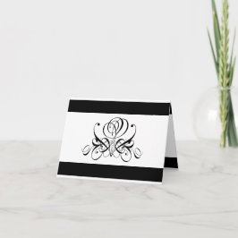 書道ブラックバラ結婚ズ サンキューカード