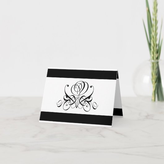 書道ブラックバラ結婚ズ サンキューカード (正面)