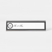 書道ブラックバラ結婚ズ デスクネームプレート (正面)