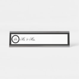 書道ブラックバラ結婚ズ デスクネームプレート