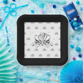 書道ブラックバラ結婚ズ ペーパープレート (パーティー)