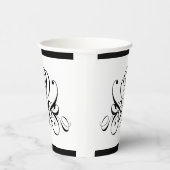 書道ブラックバラ結婚ズ 紙コップ (右)