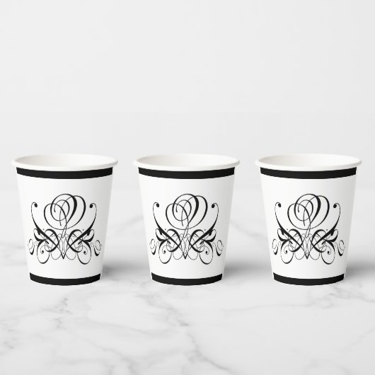 書道ブラックバラ結婚ズ 紙コップ (複数)