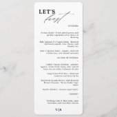 書道ブラックモダンのメニュー結婚を楽しもう メニュー (正面)